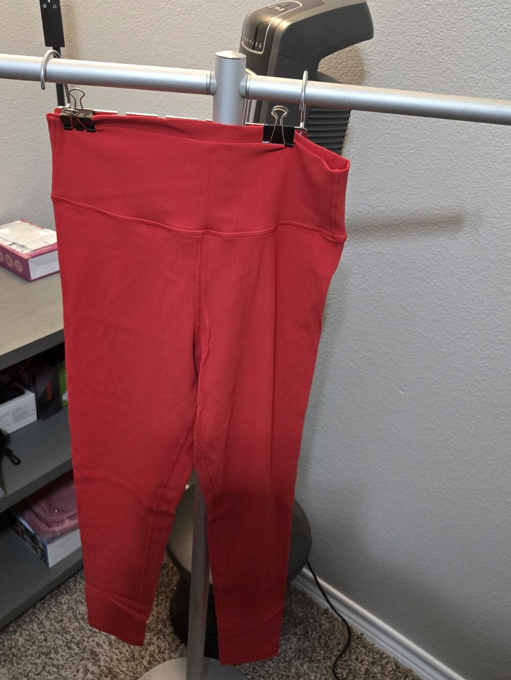 Set of Four Leggings in Mocha, Red, Navy and Pink